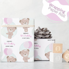 Baby Girl Teddy Bear Geschenkpapier