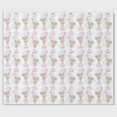 Baby Girl Teddy Bear Geschenkpapier (Flach)