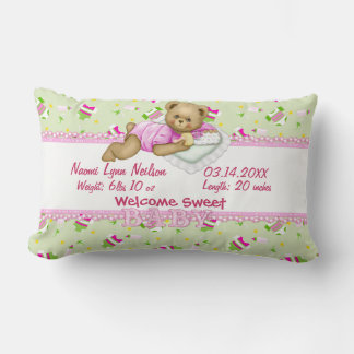 Baby Girl Teddy Bear Pillow 2 Lendenkissen