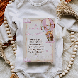Baby Girl Teddy Bear Pink Dankeskarte