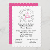 "Baby Girl" Tiara Dusche Einladung (Vorne/Hinten)