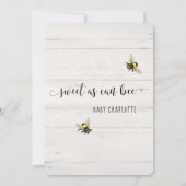 Baby Girl to Bee Sonnenblume Pink Hydrangeas Dusch Einladung (Rückseite)