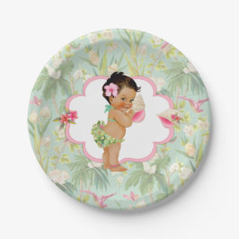 Baby Girl Tropical Hawaiian Luau Hibiskus Pappteller
