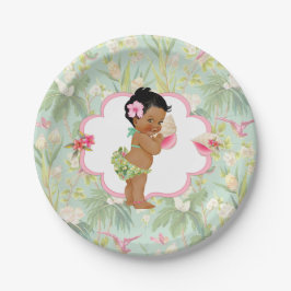 Baby Girl Tropical Hawaiian Luau Hibiskus Pappteller