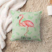 Baby Girl Tropical Pink Flamingo Name Kinderzimmer Kissen (Decke)