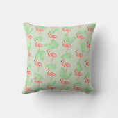 Baby Girl Tropical Pink Flamingo Name Kinderzimmer Kissen (Rückseite)