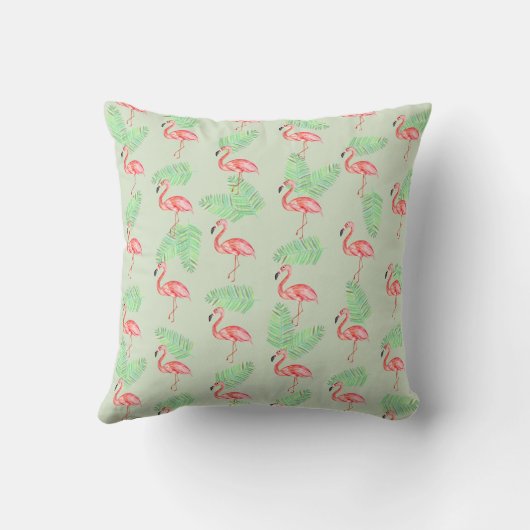 Baby Girl Tropical Pink Flamingo Name Kinderzimmer Kissen (Rückseite)