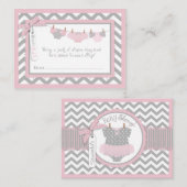 Baby Girl Tutu Diaper Raffle Ticket Begleitkarte (Vorne/Hinten)