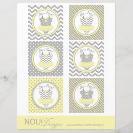 Baby Girl Tutu Mix Print Large Cupcake Toppers