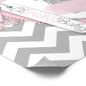 Baby Girl Tutu Zickzack Print Baby Duschbanner Poster (Ecke)