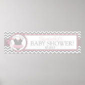 Baby Girl Tutu Zickzack Print Baby Duschbanner Poster (Vorne)