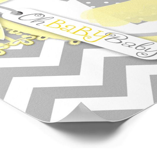 Baby Girl Tutu Zickzack Print Baby Duschbanner Poster (Ecke)