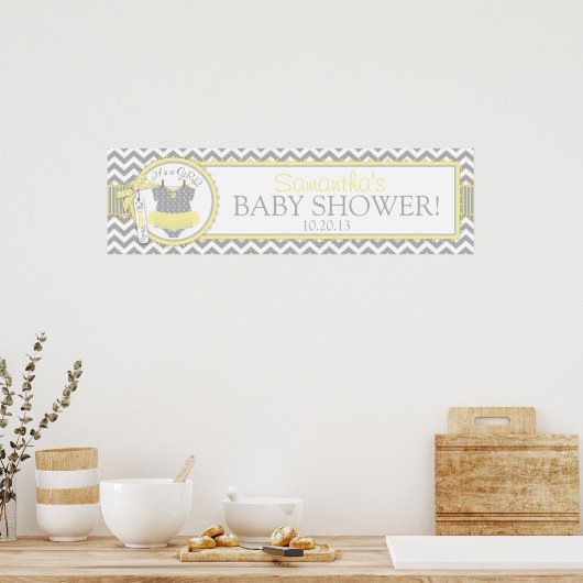 Baby Girl Tutu Zickzack Print Baby Duschbanner Poster (Küche)