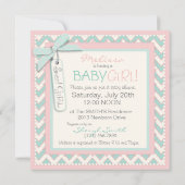 Baby Girl Tutu Zickzack Print Baby Dusche Einladung (Rückseite)