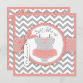 Baby Girl Tutu Zickzack Print Baby Dusche Einladung (Vorne/Hinten)