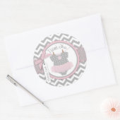 Baby Girl Tutu Zickzack Print Dankeschön Label Runder Aufkleber (Umschlag)