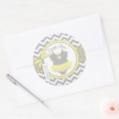 Baby Girl Tutu Zickzack Print Dankeschön Label Runder Aufkleber (Umschlag)