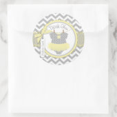 Baby Girl Tutu Zickzack Print Dankeschön Label Runder Aufkleber (Tasche)