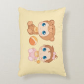 Baby Girl Twins Bear Jumpsuit Dekokissen (Vorderseite(Vertikal))