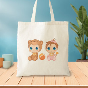 Baby Girl Twins Bear Jumpsuit Tragetasche