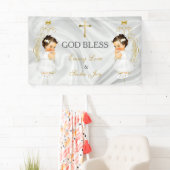 Baby Girl Twins Taufe Christening Gold Banner (Insitu)