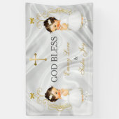 Baby Girl Twins Taufe Christening Gold Banner (Vertikal)