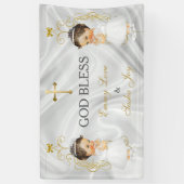 Baby Girl Twins Taufe Christening Gold Banner (Vertikal)