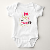 "Baby Girl" Typografie Pink Girly Baby Glam Gold