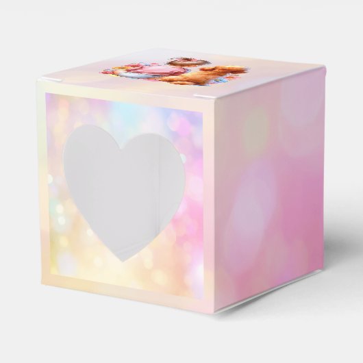 Baby Girl und Apricot Poodle Geschenkschachtel (Vorderseite)