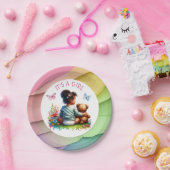 Baby Girl und ihr Teddy Bear | Es ist ein Mädchen Pappteller (Party)