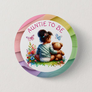 Baby Girl und ihr Teddy Bear Zu liefernde Taten Button