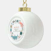 Baby Girl Under Sea Birth Stats Keepake Keramik Kugel-Ornament (Rechts)