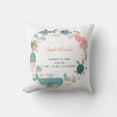 Baby Girl Under Sea Birth Stats Keepake Kissen (Vorderseite)