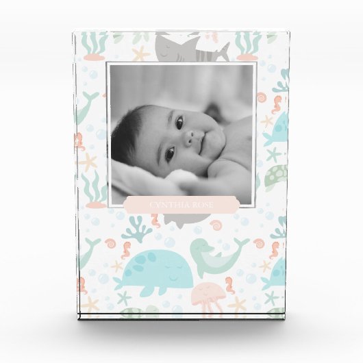 Baby Girl under Sea Foto Block (Vorderseite)