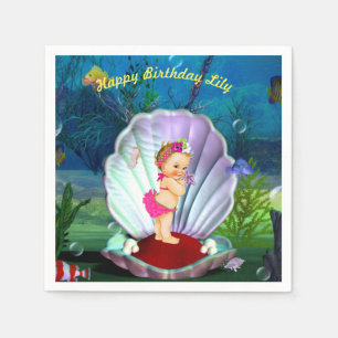 Baby Girl Under Sea Party Napkins Serviette