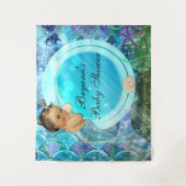 Baby Girl Verzaubertes Sea Mermaid Party Hintergru Wandteppich (Vorderseite)