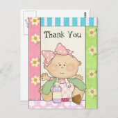 Baby Girl Vielen Dank Duwer Postkarte (Vorne/Hinten)