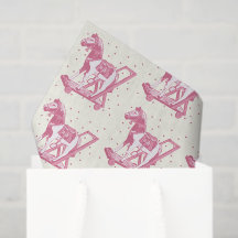 Baby Girl Vintage Pink Hobby Horse Pattern