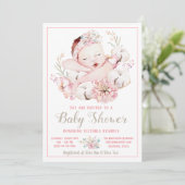 Baby Girl Watercolor Baby Shower Einladungen (Stehend Vorderseite)
