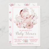 Baby Girl Watercolor Baby Shower Einladungen (Vorne/Hinten)