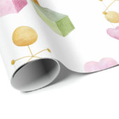 Baby Girl Watercolor Theme Kinderdusche Geschenkpapier (Rolleneckpunkt)