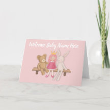 Baby Girl Welcome Card
