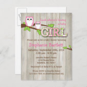 Baby Girl White Owl Dusche Postkarte (Vorne/Hinten)