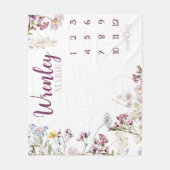 Baby Girl Wildblume Meilenstein Blanket, Lavendel Fleecedecke (Vorderseite)