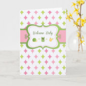 Baby Girl, Willkommen Karte (Gelbe Blume)