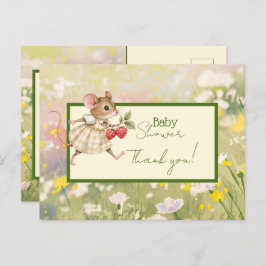Baby Girl Woodland Animal Dusche Vielen Dank Postkarte