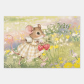 Baby Girl Woodland Animal Shower Geschenkpapier Set (Vorderseite 3)