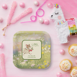 Baby Girl Woodland Animal Shower Pappteller
