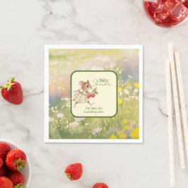 Baby Girl Woodland Animal Shower Serviette