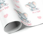 Baby Girl Wrapping Paper Pink Elephant Es ist ein Geschenkpapier (Rolleneckpunkt)